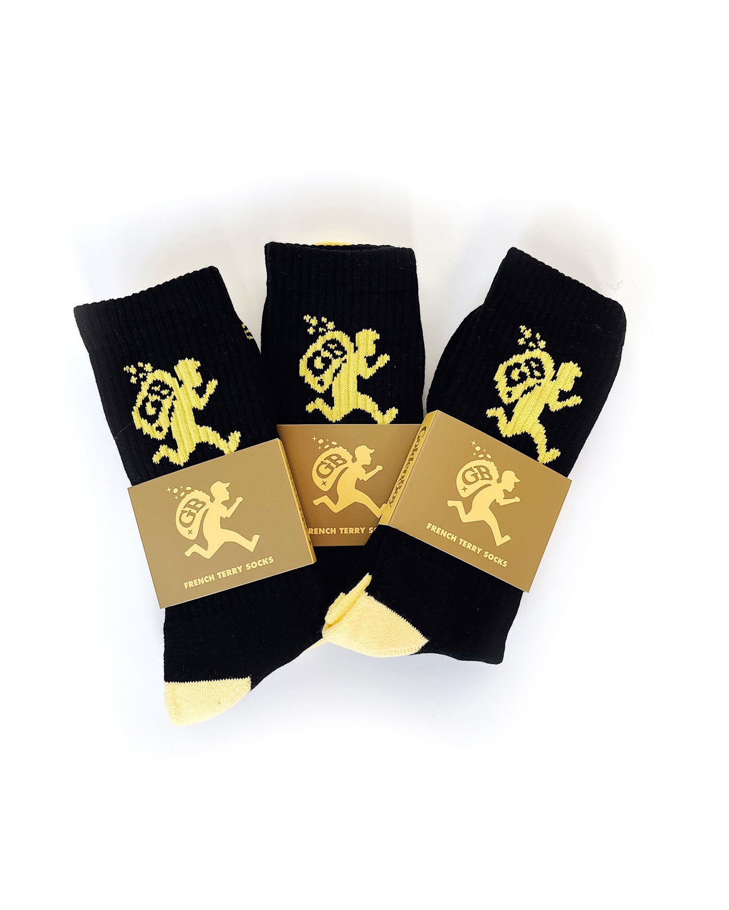 6. FRENCH TERRY SOCK - BLACK/GOLD