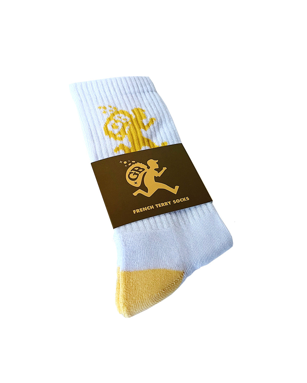 5. FRENCH TERRY SOCK - WHITE/GOLD