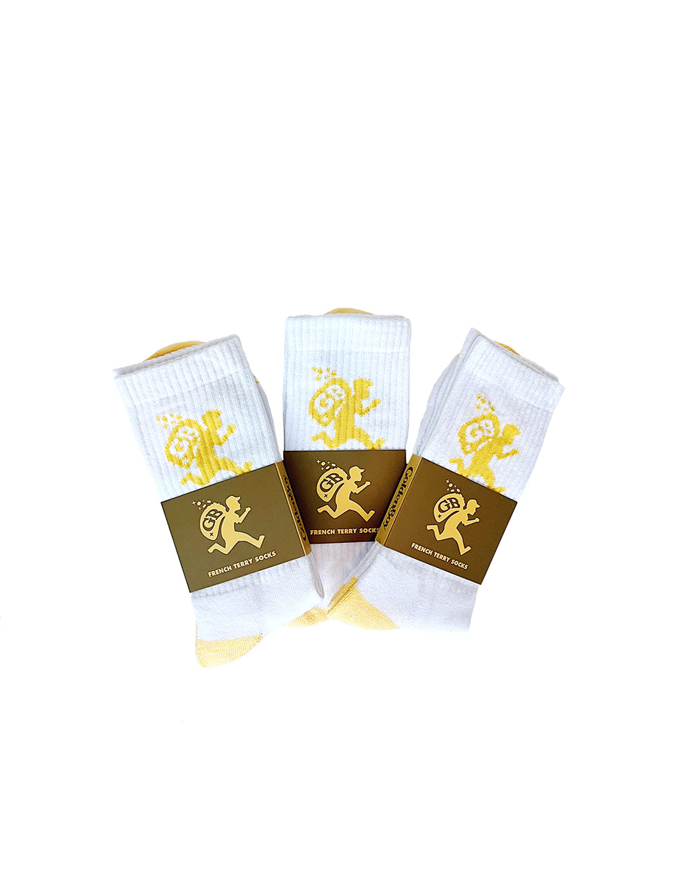 5. FRENCH TERRY SOCK - WHITE/GOLD