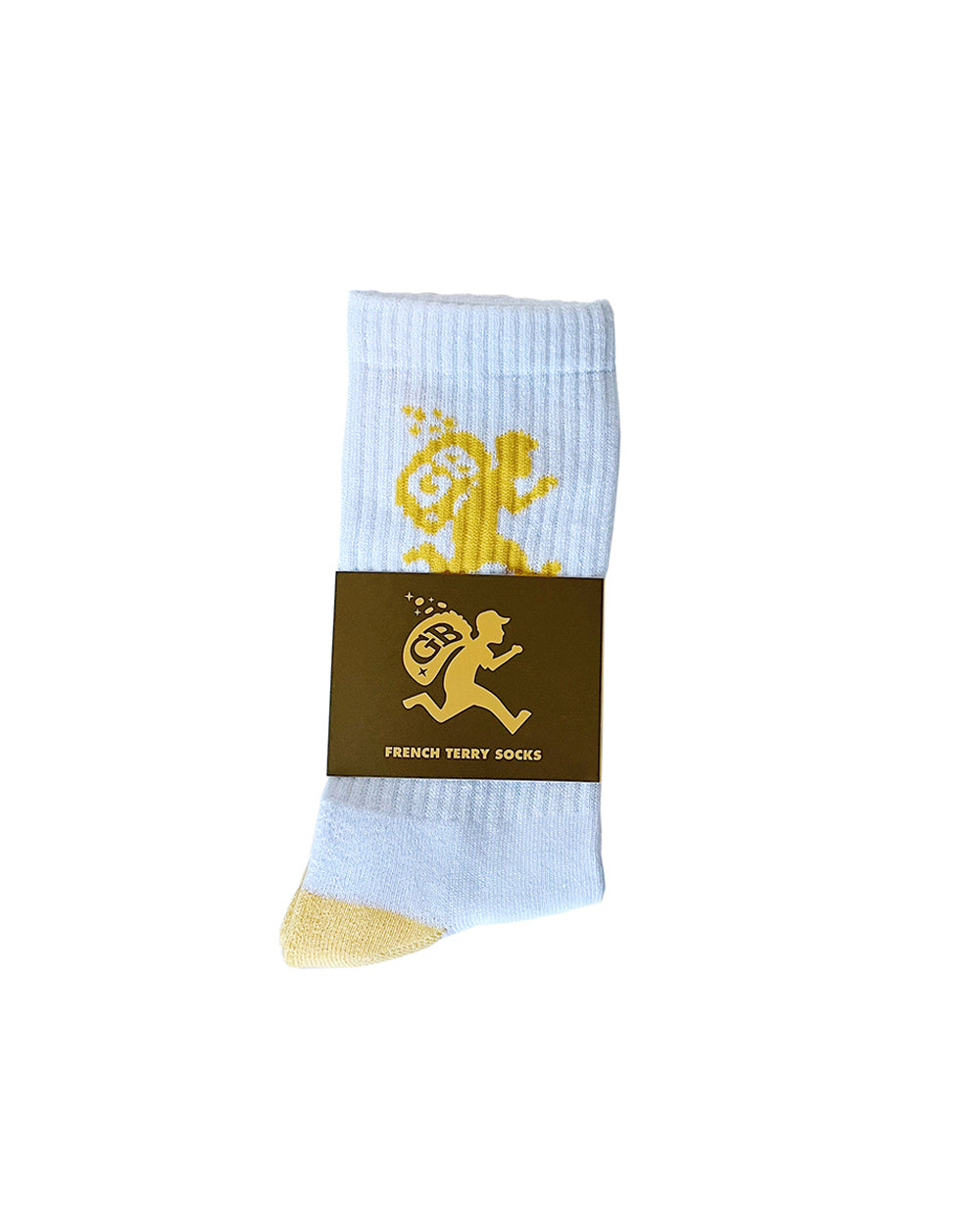 5. FRENCH TERRY SOCK - WHITE/GOLD